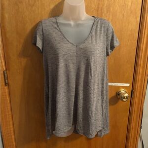 Decree Gray V-Neck Women's Top